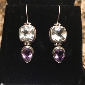 Sterling silver and gemstone (amethyst) earrings